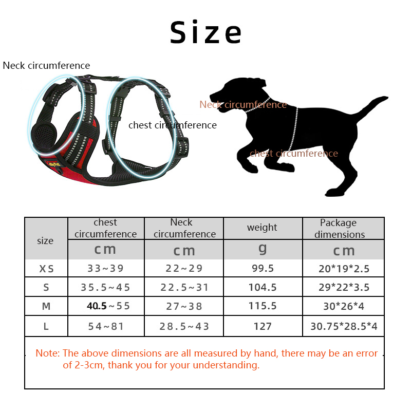 Adjustable Vest-style Pet Harness, Medium and Large Dog Harness, Reflective Oxford Cloth, for Outdoor Dog Walking Pet Supplies