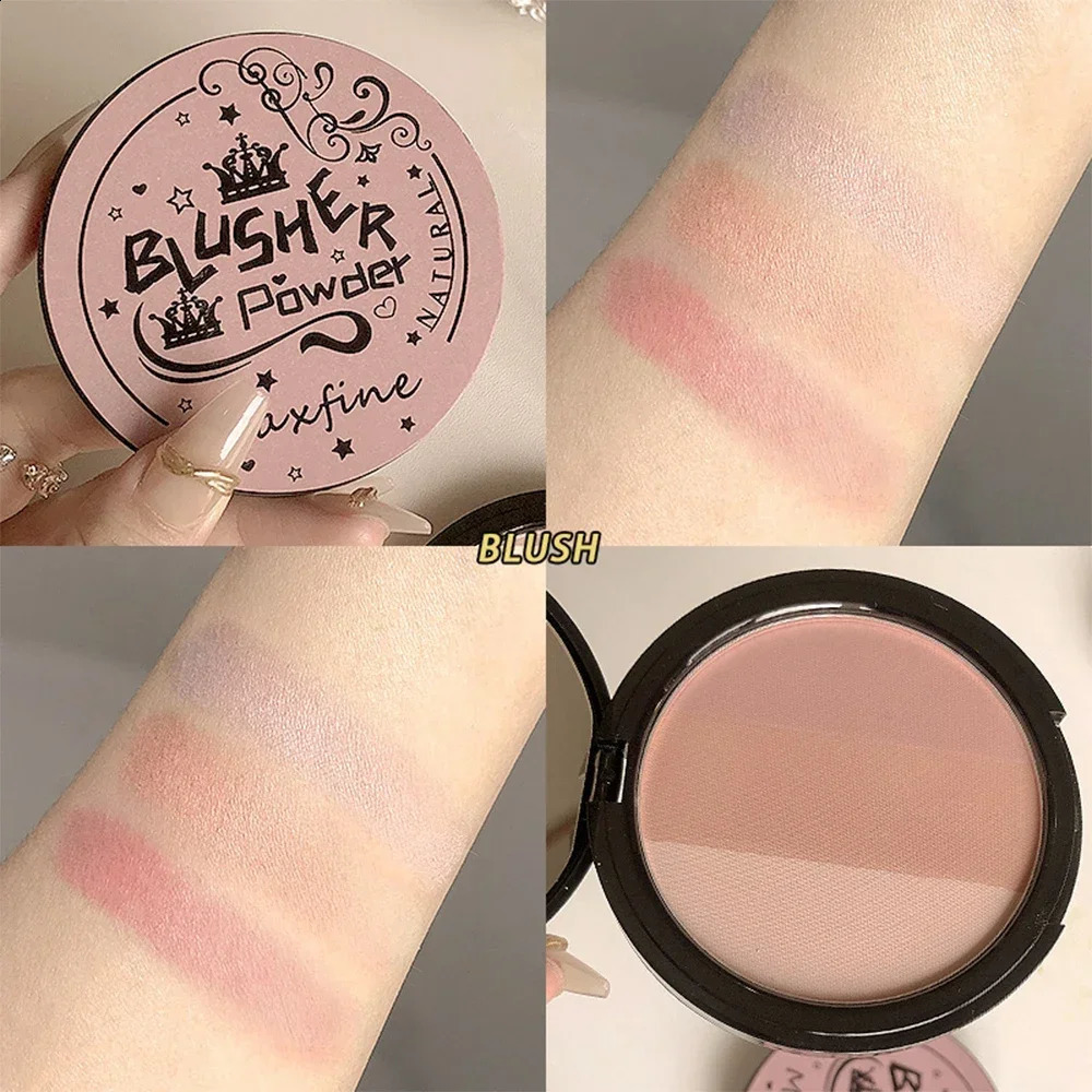 Matte outline pink rose pink bronze color palette long-lasting natural shadow powder contour waterproof 3-color cosmetics 240829