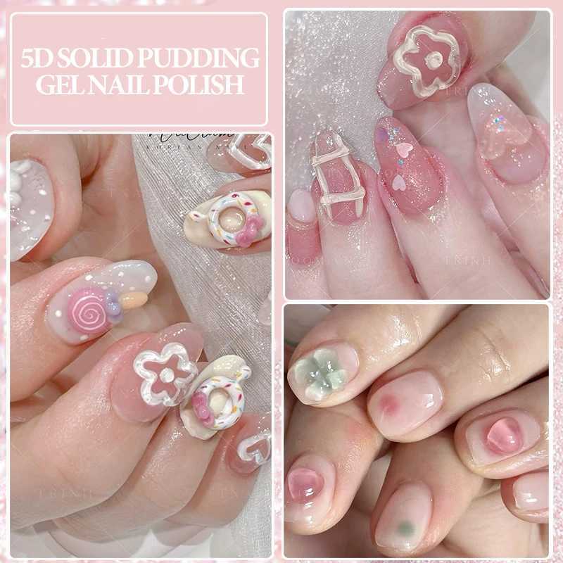 LILYCUTE 5D solid pudding embossed lining gel nail polish Korean style painting texture modeling three-dimensional modeling nail art gel W240829