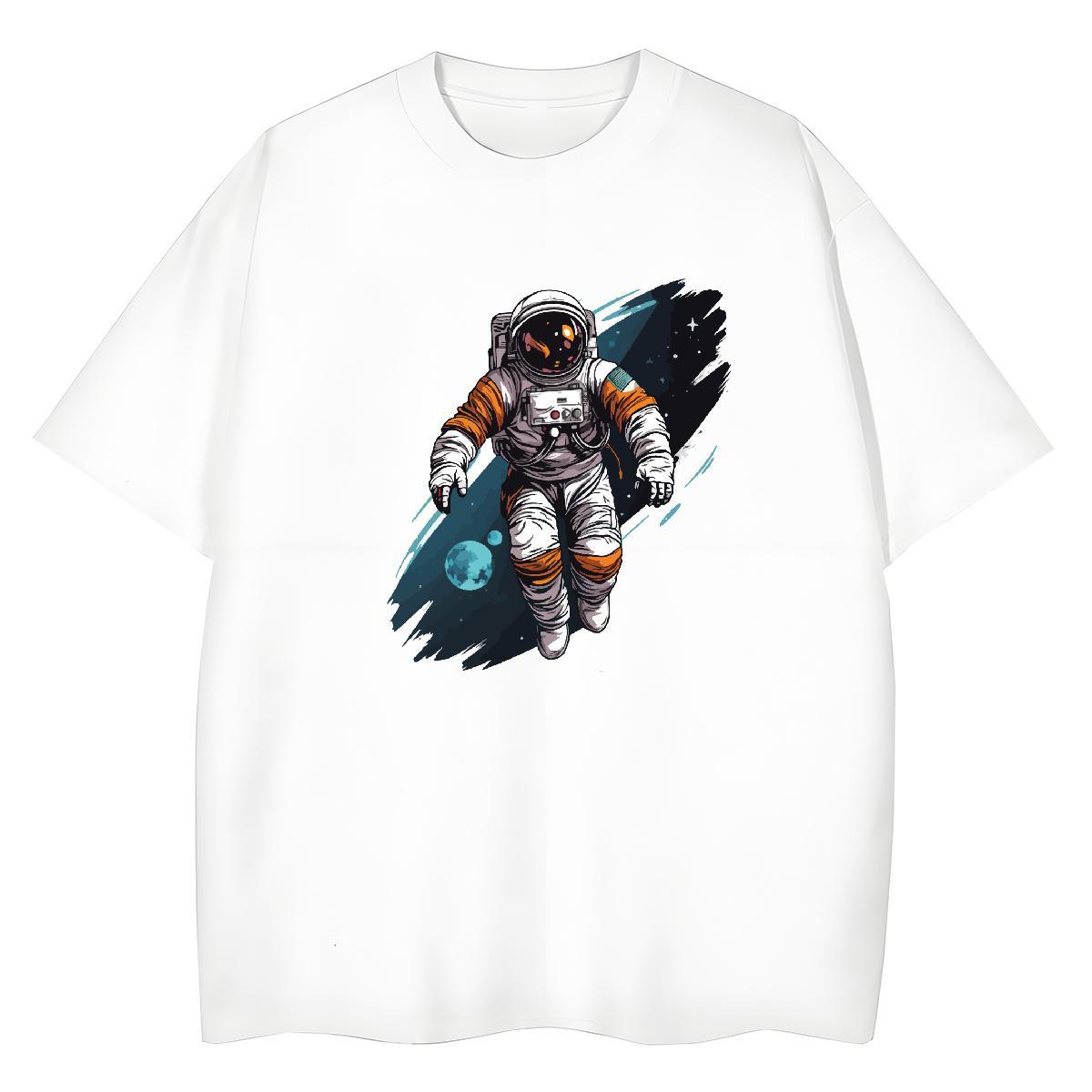 High quality Womens Tshirts 100% Cotton 230g universe Street T Shirt For Woman Round Neck Short Sleeve Skull Tops Tees