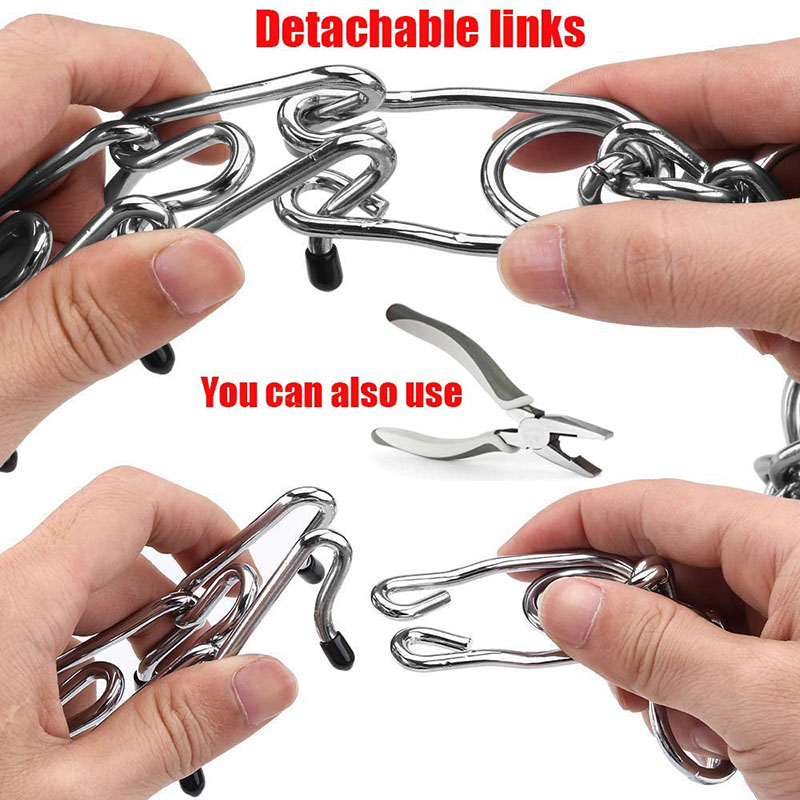 Dog Prong Training Collar Dog Choke Pinch Training Collar Adjustable Pet Dog Collar Stainless Steel Links with Soft Rubber Tips