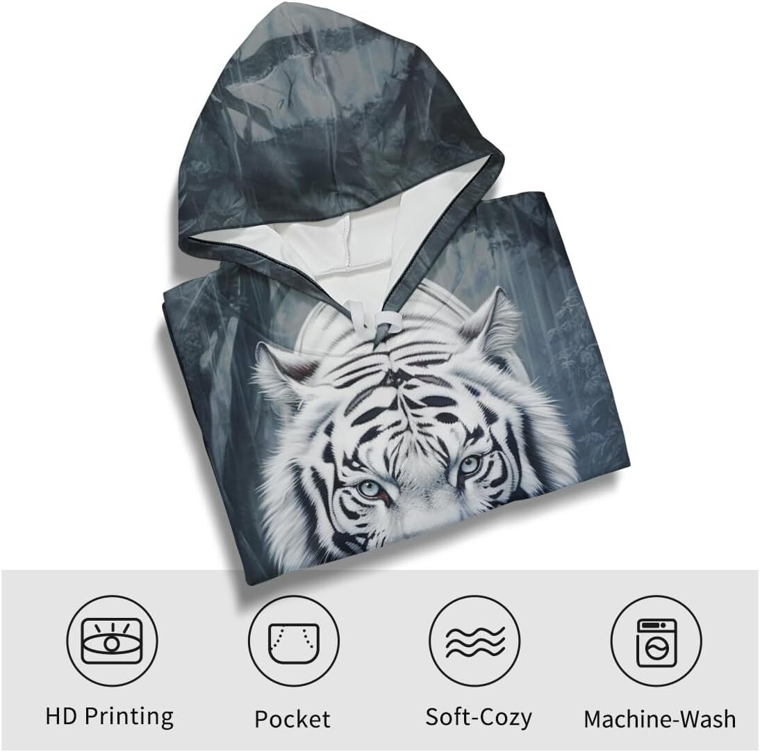 Hoodie for Mens Womens Novelty Tiger Graphic Hoodies Cool hoodies Sweatshirt Pullover for Men Graphic Hoodies sweatshirt Pullover Long Sleeve
