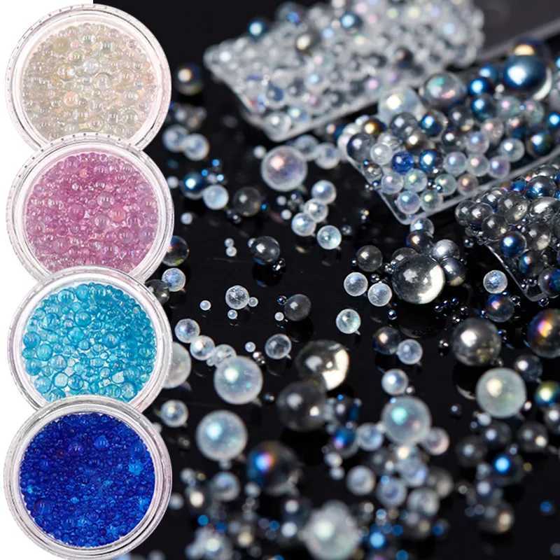 1 box of MIni caviar beads water diamonds glass balls microbeads 3D nail decoration crystal charm nail accessories W240829