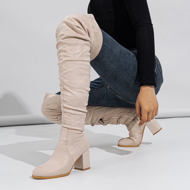 Eilyken Street Style ck Zipper Women Over-the-Knee Boots Fashion High Heels Wedding Party Shoes Long Modern Booties 9c92