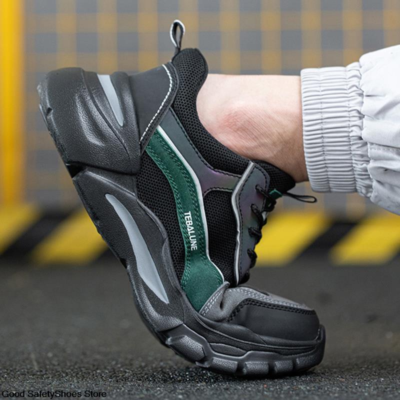 Lightweight Breathable Work Sneakers Anti-Smash Protective Men Women Steel Toe Shoes New Safety Footwear bb79