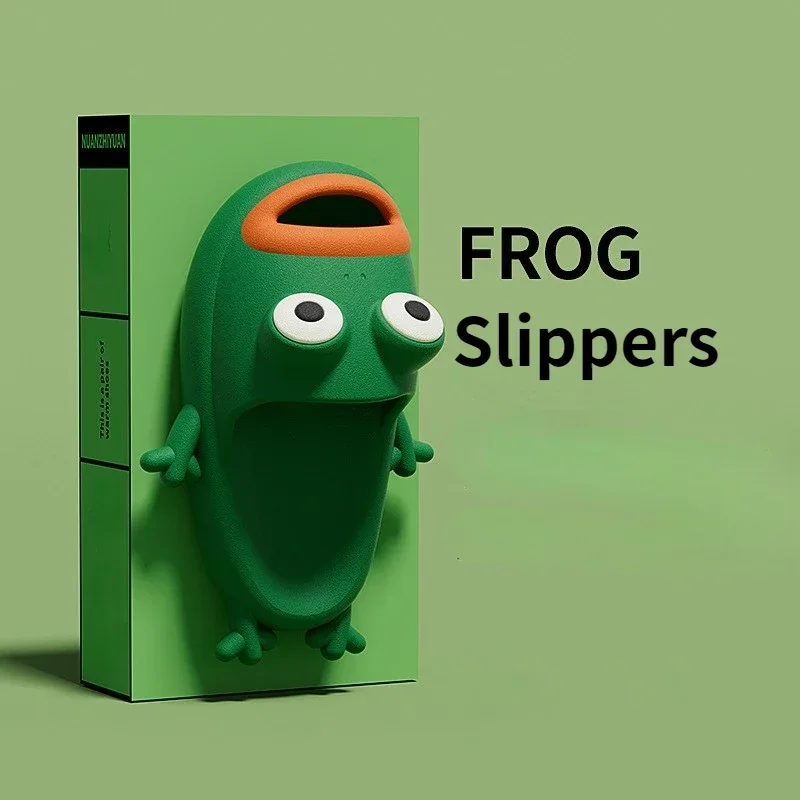 New Large New Size Couple Outdoor Fashion Funny Frog Shape Anti Slip EVA Slippers Shoes for Women atos De Mujer 2024 854b