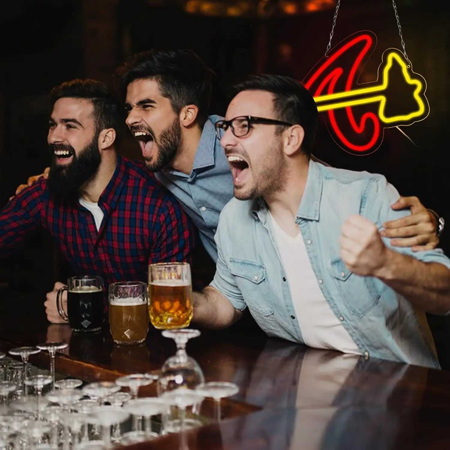 Other Home Decor Braves Neon Signs baseball team Neon Light Signs for Bedroom Man Cave Party Bar Parties Bars Wall Art and Game Room Decor T240829
