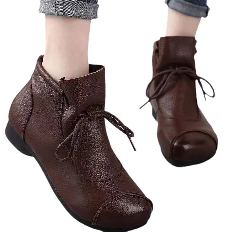 Shoes for Women New Fashion Lace Up Women's Casual Soft Bottom Retro Ladies Ankle Boots atos Para Damas En Oferta2024 1a04