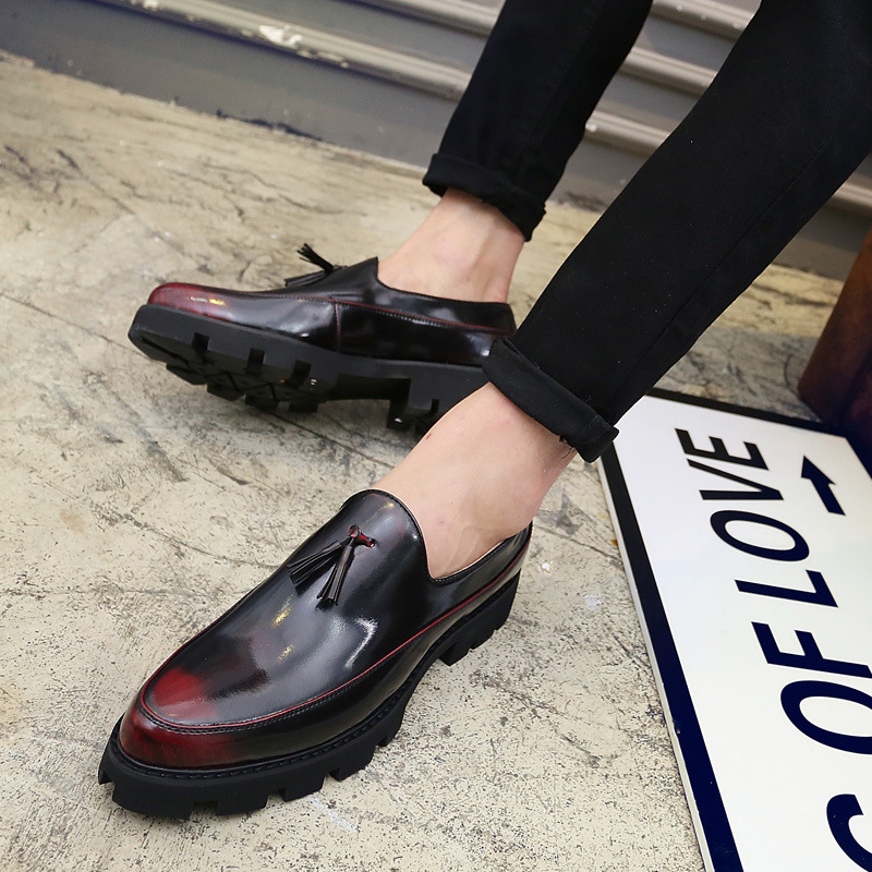 2022 Brand New Designer High Quality Casual Pointed Toe Men Dress Thick Soled Shoes Antiskid Shoe 518f