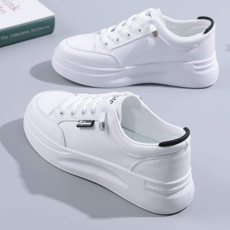 hot Women's Breathable White Sneakers: Lace-up Lightweight Trainers for Ladies