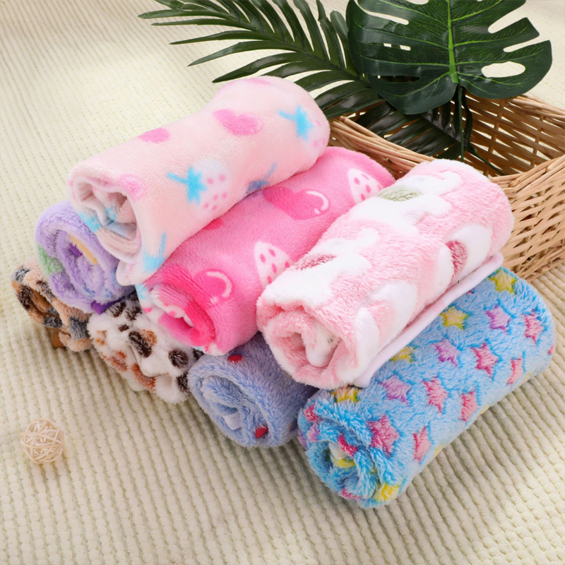Pet Dog Bed Blanket Soft Fleece Cat Cushion Blanket Winter Warm Paw Print Pet Cats Cover Blanket For Small Medium Large Dogs Mat