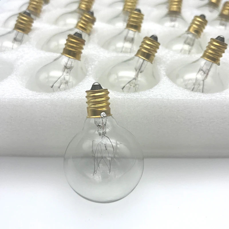 25Pcs string light bulb replacement 220V tungsten bulb E12 base socket bracket glass bulb for home garden decoration wedding 240829