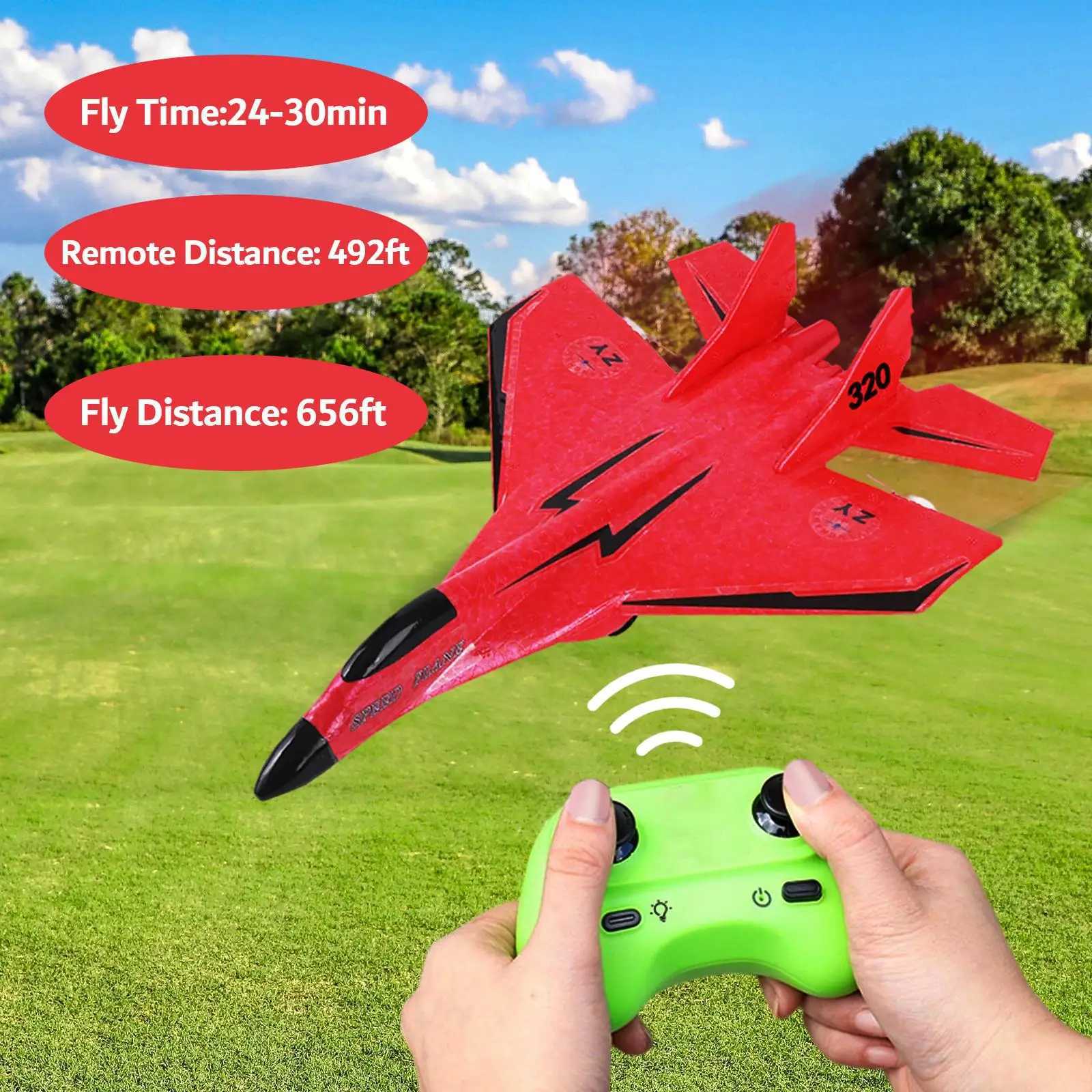 2 CH RC Plane Gift 2.4G Easy to Control RC Glider Foam RC Airplane Remote Control Airplane for Adults Kids Beginner Boys GirlsXJ240829