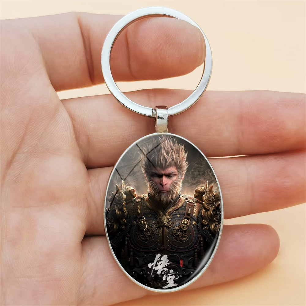 Kakarot Aluminum Keychain with Anime Character Theme & Unique Time Gem Element for Bag Accessories