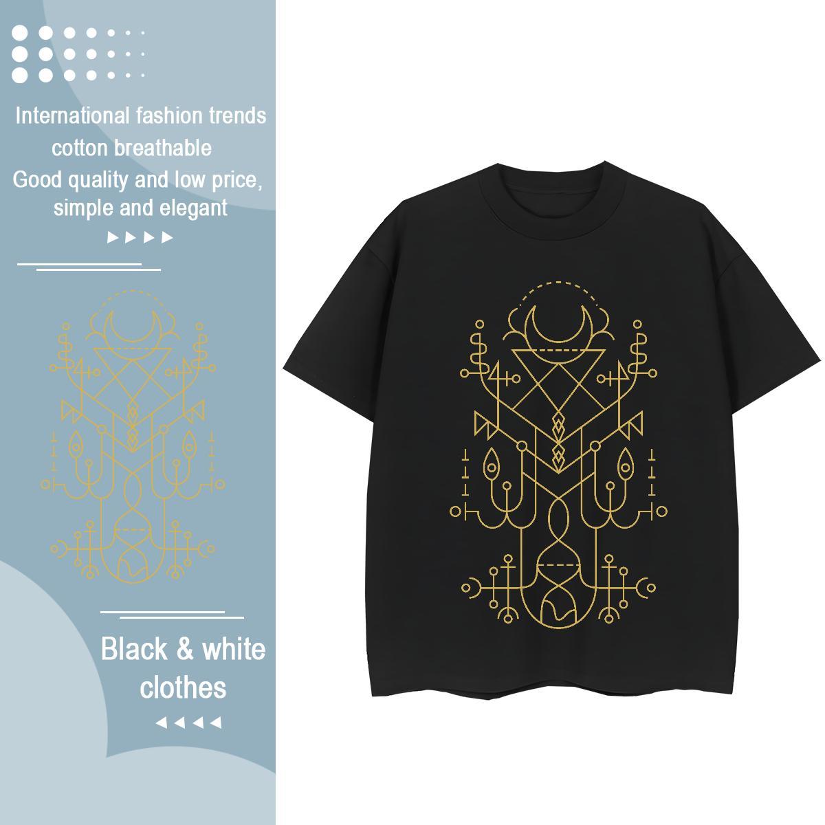 5A Couples T Shirts 230g Cotton line Street Wear T shirt Breathable Soft Plus Size Custom Tops Shirt