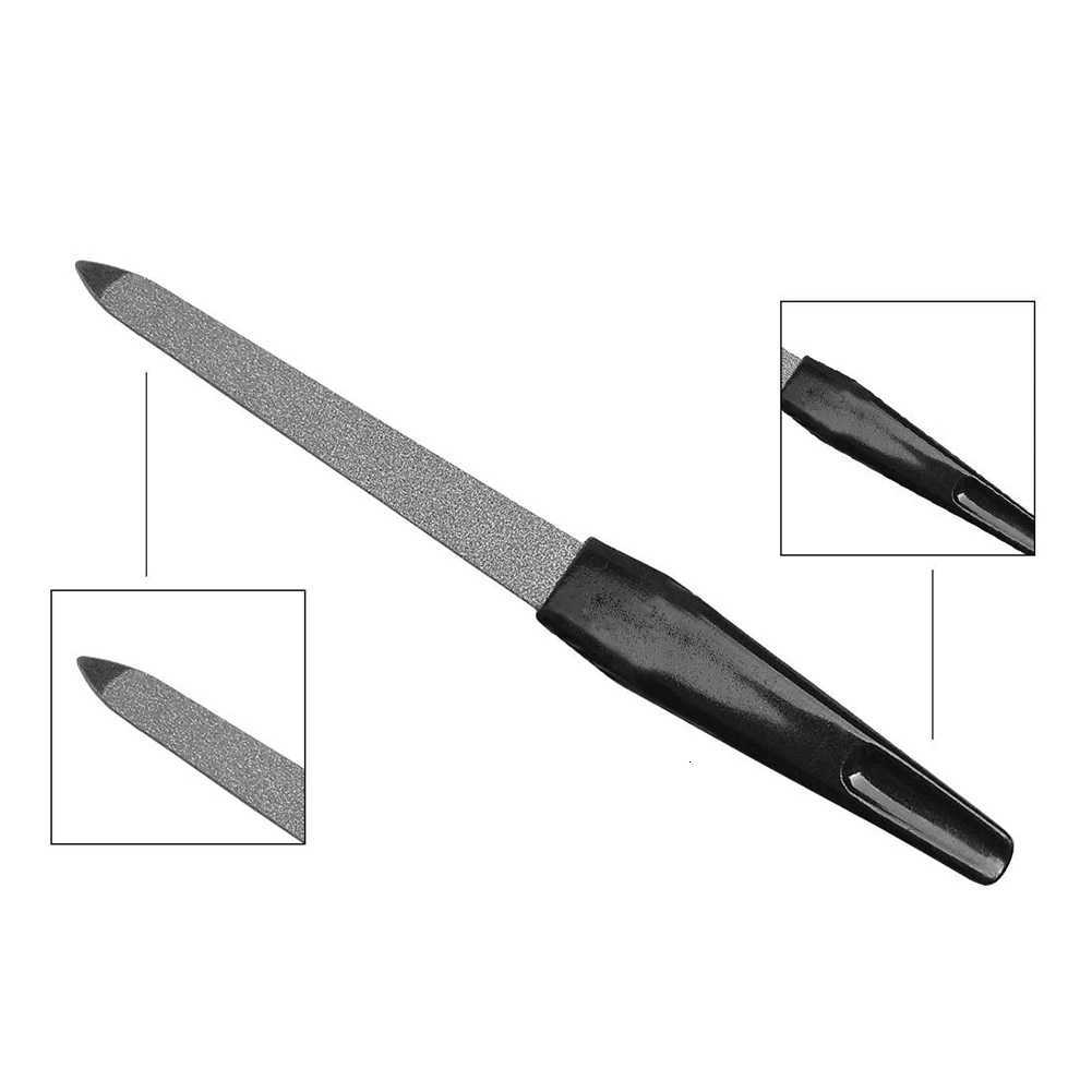 New metal double-sided nail file tool plastic handle light nail file DIY professional processing tool for UV gel polishing W240829