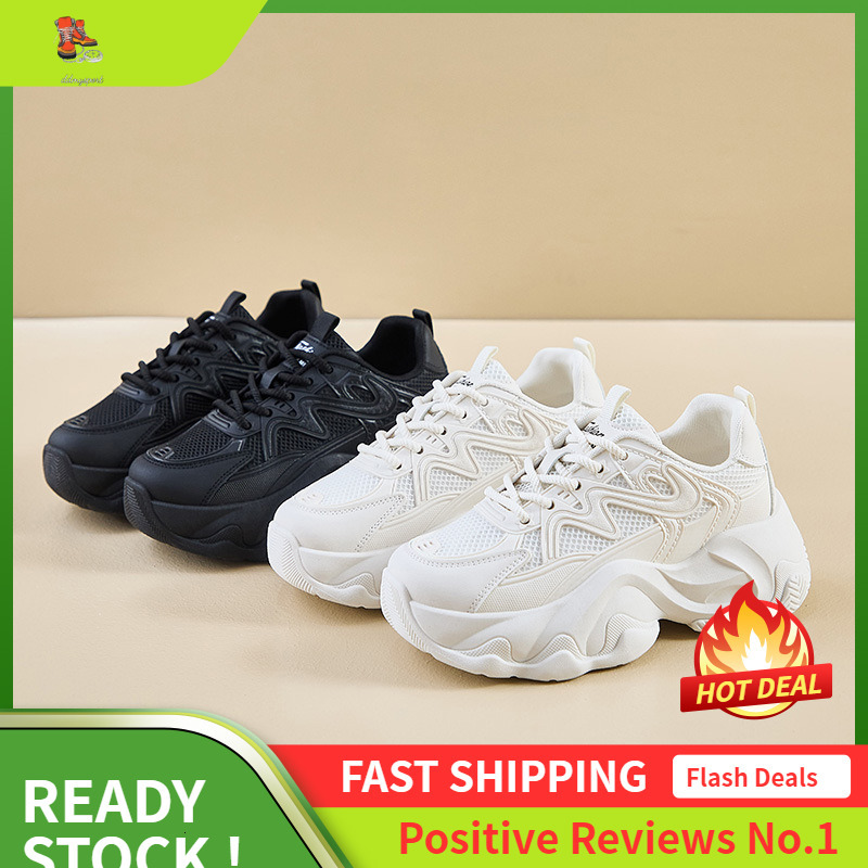 Ddmysports Ins Korean Version New Dad Female Autumn Student Running Sports Thick Soled Height Increasing Casual Shoes FB OUTDOOR