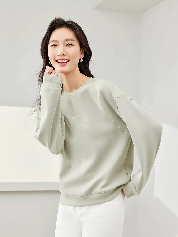 Vimly Womens Sportswear Spring Oneck Letter Embroidered Long Sleeve Top Casual Zipper Clothing M6556 240827