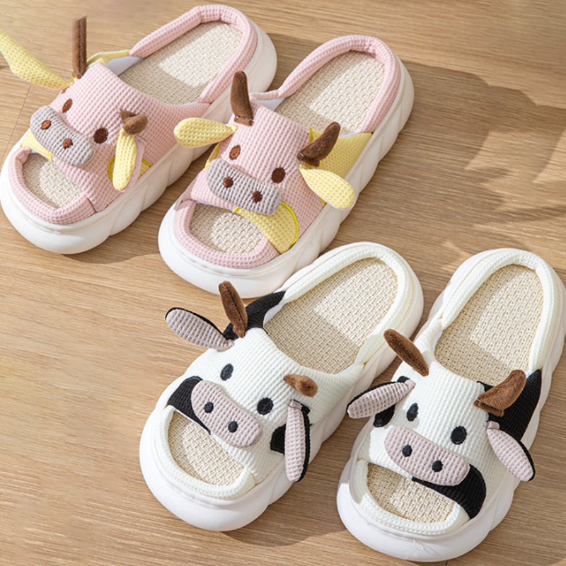 en Cow Slippers - Breathable Indoor Sandals for Men and Women