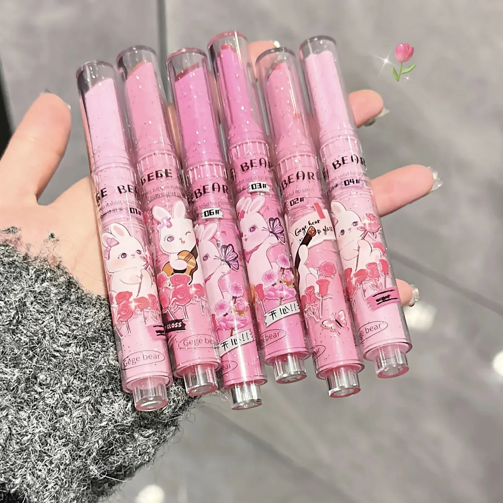 Waterproof transparent jelly heart-shaped lip gloss long-lasting non stick cup water gloss mirror lipstick pen cosmetics 240829