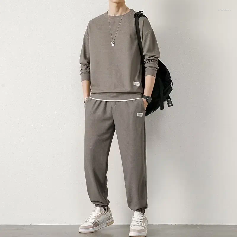 Men's Tracksuits Casual Sporty Suit Loose Fit Long Sleeve Spring Autumn Fashion Trendy Versatile Walf Checks