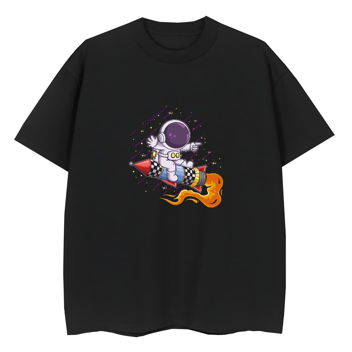 Female Womens Tshirts 100% Cotton 230g universe Hip Hop T-Shirts Short sleeve Soft DIY Anime Tops Tees