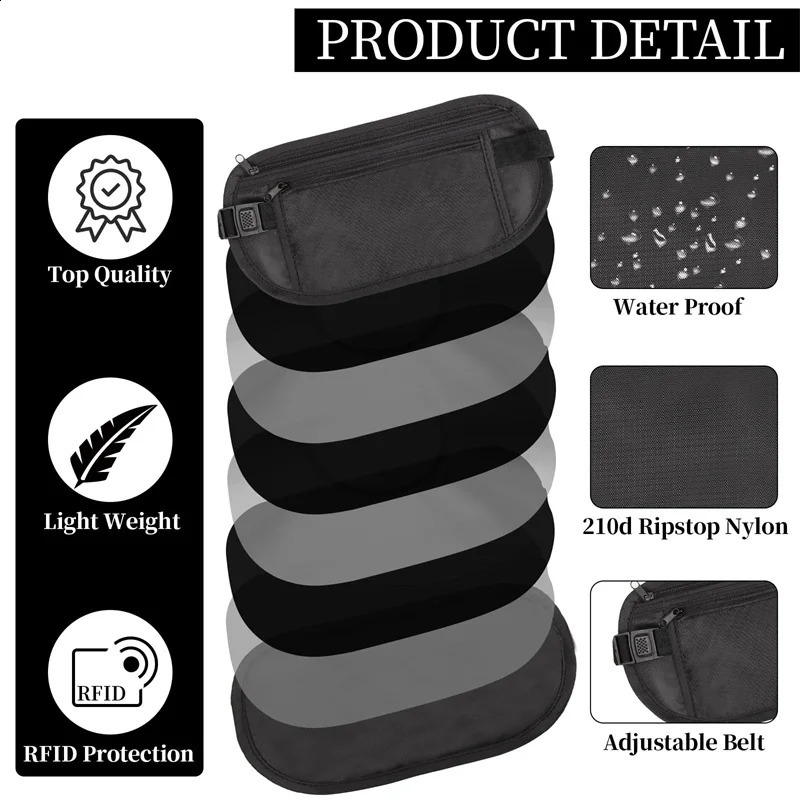 1pcWaterproof Antitheft Invisible Running Waist Bag Multifunctional Ultrathin Travel Cell Phone For Men Women Cycling 240830Z