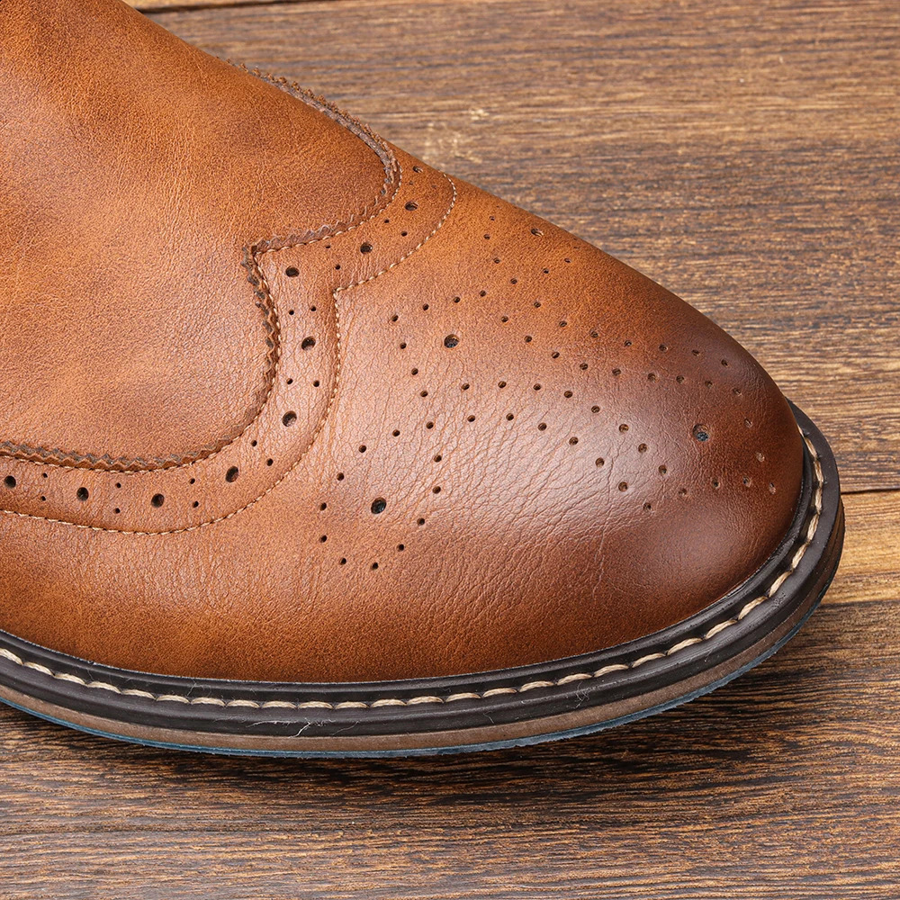 Size 7-13 Brogue Men Classical American Style Leather Boots #Al667 240929