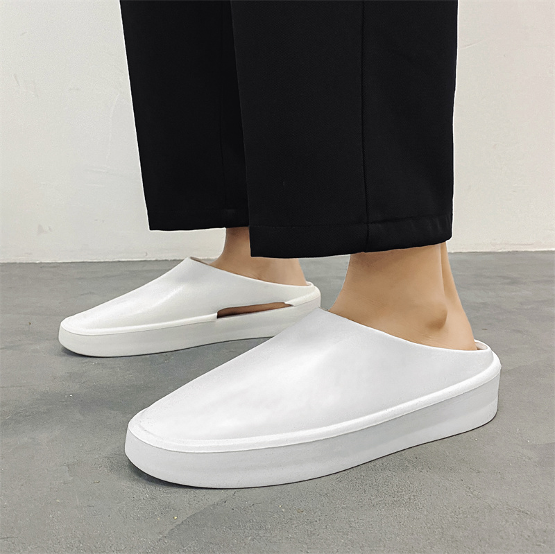 Mens Shoes Waterproof Summer Half Shoes For Men Slippers Fashion Sandals Beach Shoes Soft Bottom Slides Anti-Slip Flip-flops Man