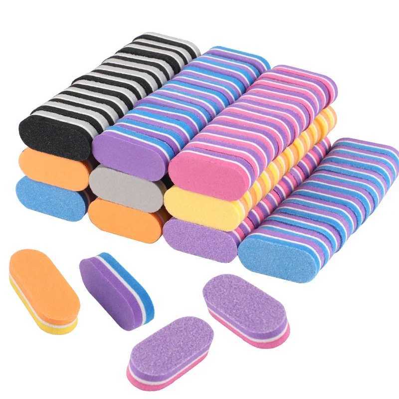 40/80Pcs mini nail sponge file buffer block buffer sanding machine file professional foot massage manual tool color nail file W240829