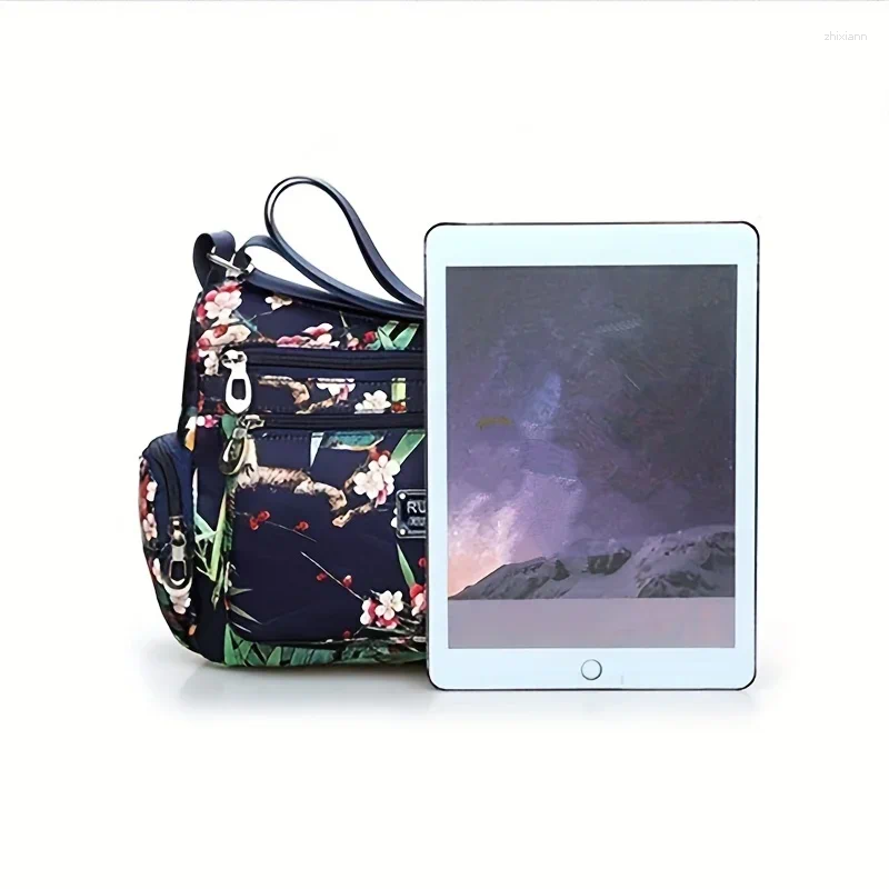Bag ral Print Crossbody Trendy Nylon Shoulder Women's Multi Layer Messenger For Travel zhanyishengli