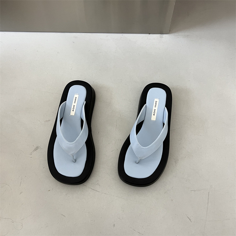 New Summer Candy color flip flops women brand designer clip toe slides outdoor footwear female jandal sandals platform slippers