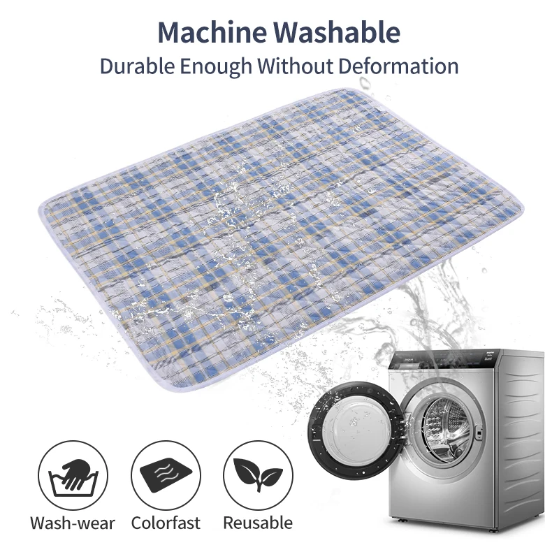 Waterproof Dog Training Pee Pad Washable Dogs Cats Urine Pad Plaid Cotton Puppy Mat for Home Outdoor Dog Seat Cover Mascotas