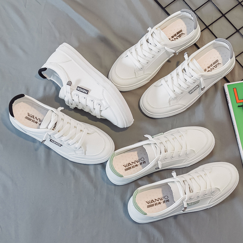 Outdoor Trainers Women Running Shoes Summer Autumn Fashion White PU Leather Lace-Up Breathable Casual Sneakers atos De Mujer