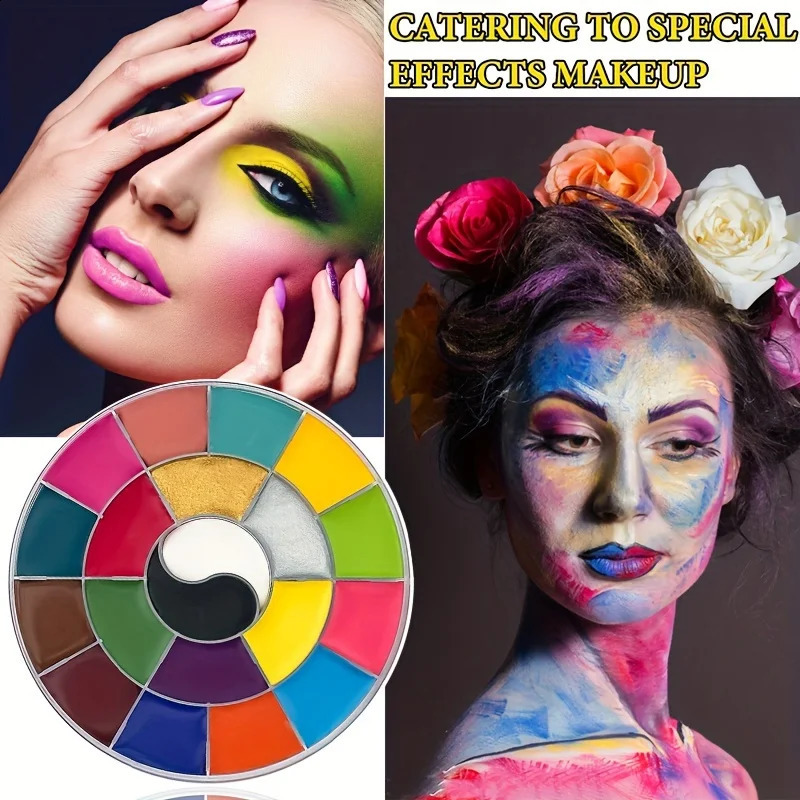 20 color oil makeup palette set with brushes for Rrole to play Christmas Halloween fancy carnival energetic parties 240829