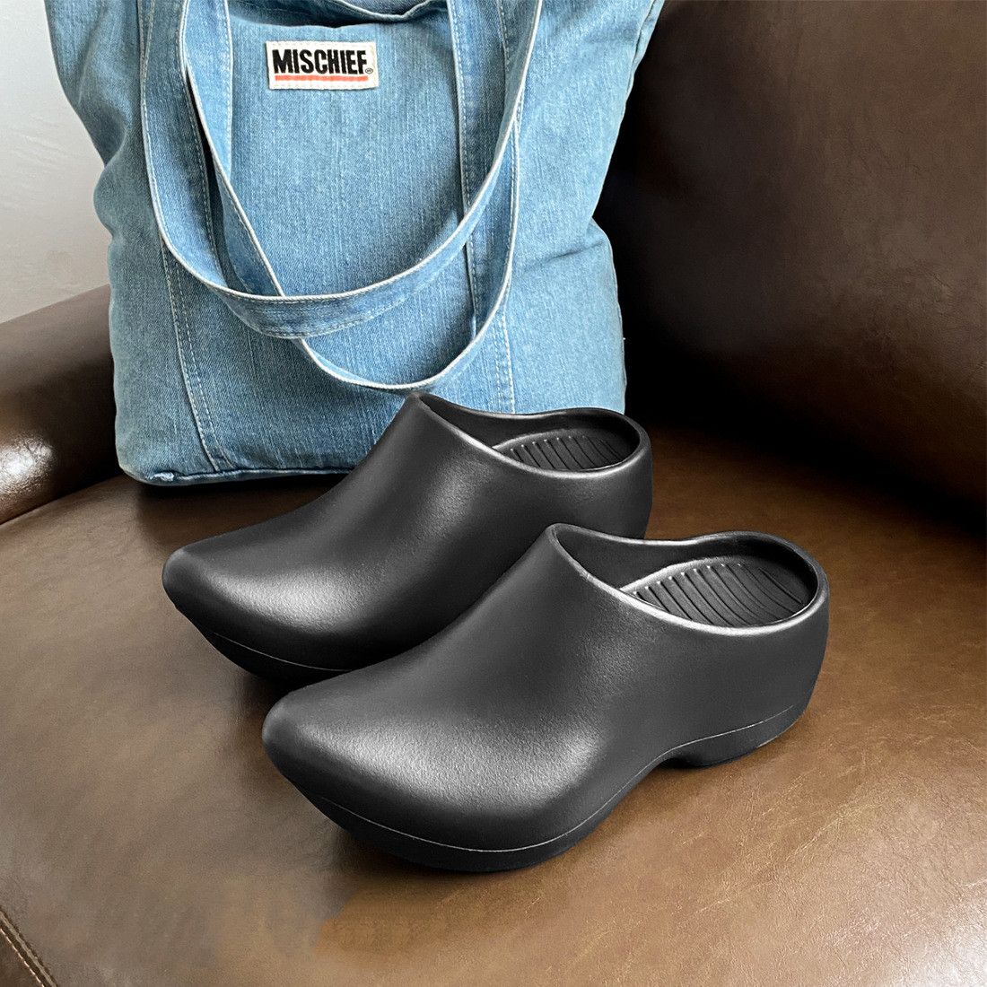 Thick Designer Platform Slippers Women Summer 2023 Fashion Casual Chunky Shoes Female Rubber Sole Closed Toe Mules Slides d4d