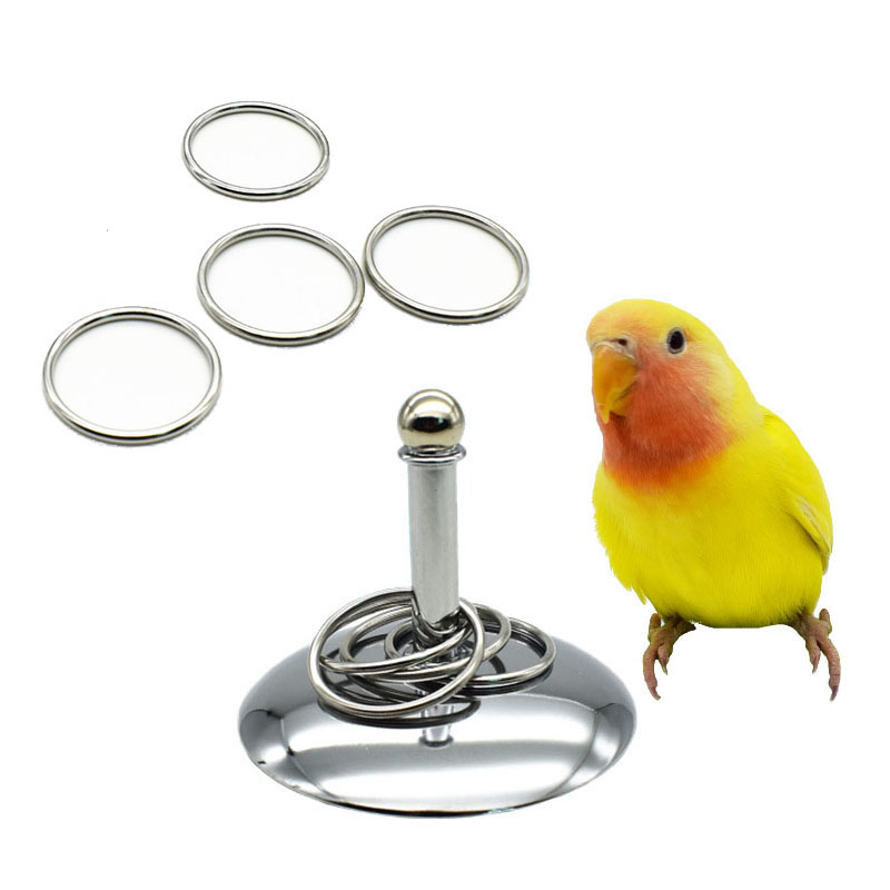 Pet Bird Toys Metal Platform Ferrules Toy Parrot Puzzle Interactive Toy Parakeet Training Intelligence Development Bird Supplies