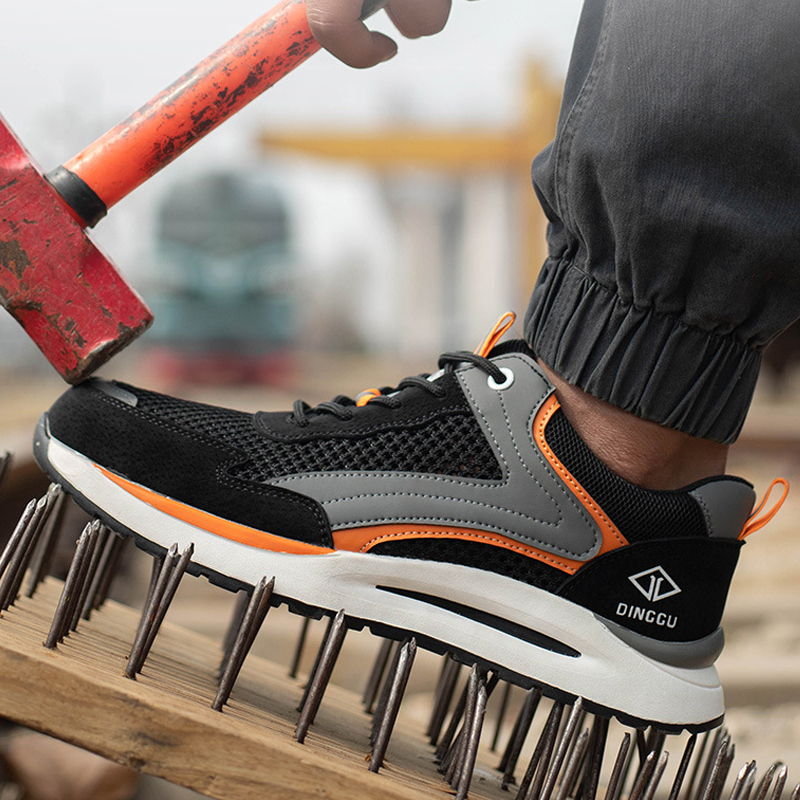 Men Breathable Work Steel Toe Cap security Sneakers Anti-smash Anti-puncture Safety Fashion Indestructible Shoes 28c8