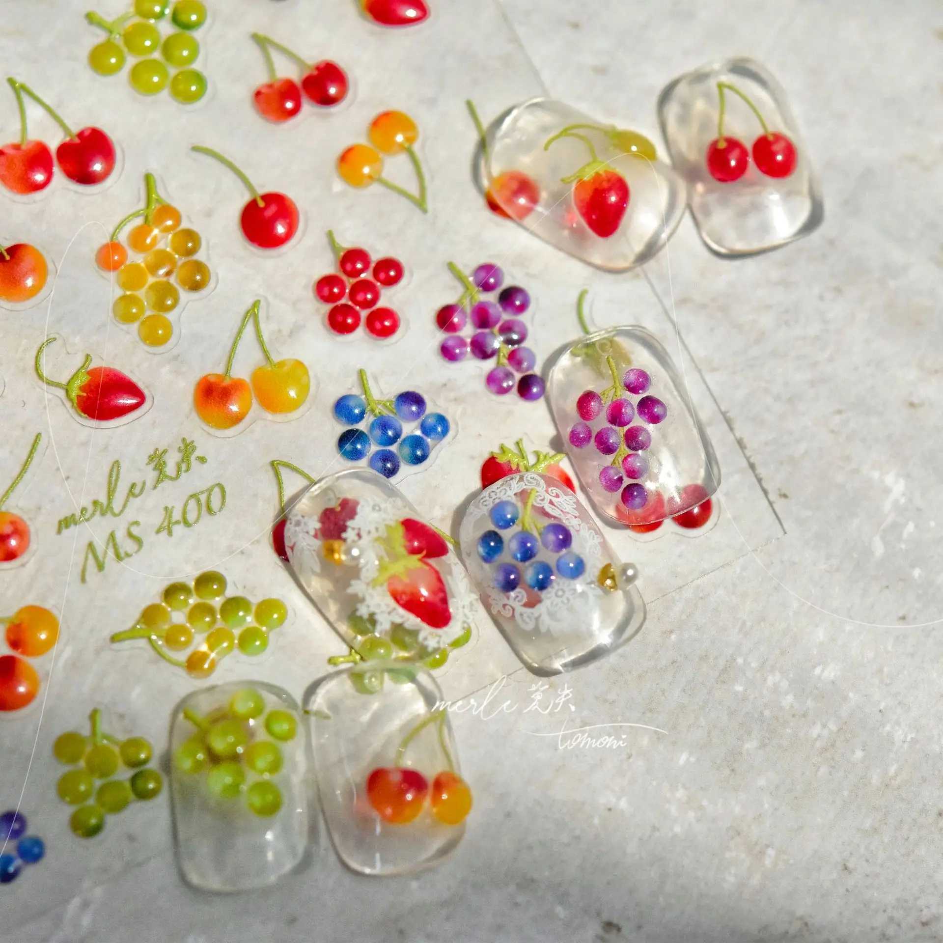 Line Flower Powder Blusher Love Heart High Quality Jelly Series Adhesive Nail Stickers Decorative Art Stickers Design T-2830 W240829