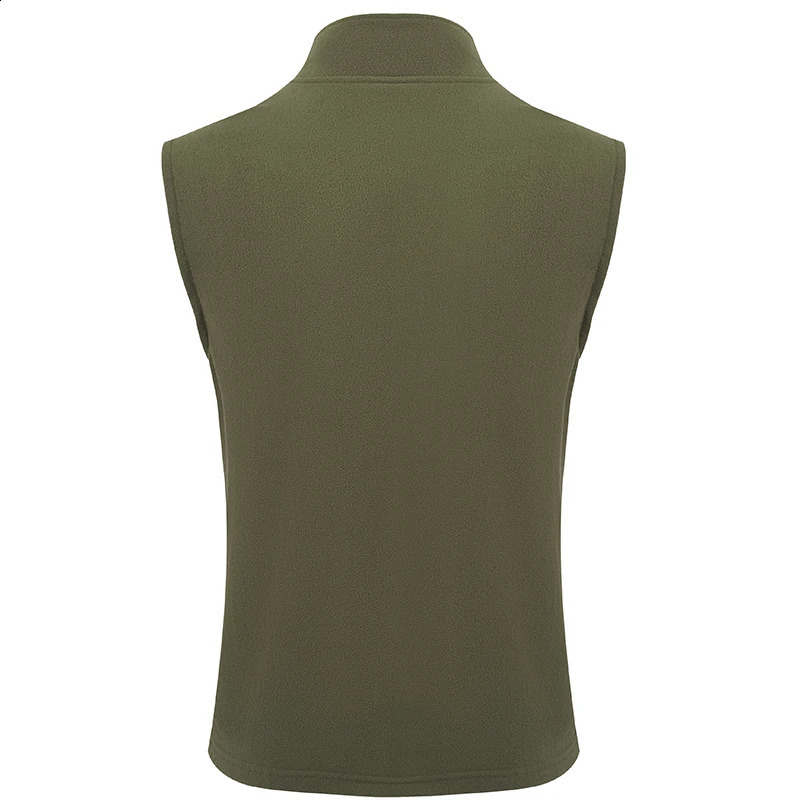 Men Autumn Winter Outdoor Polar Fleece Vest Pure Color Multiply Pockets Vest Jacket Thick Warm Cold-Proof Vesty Drop 240829
