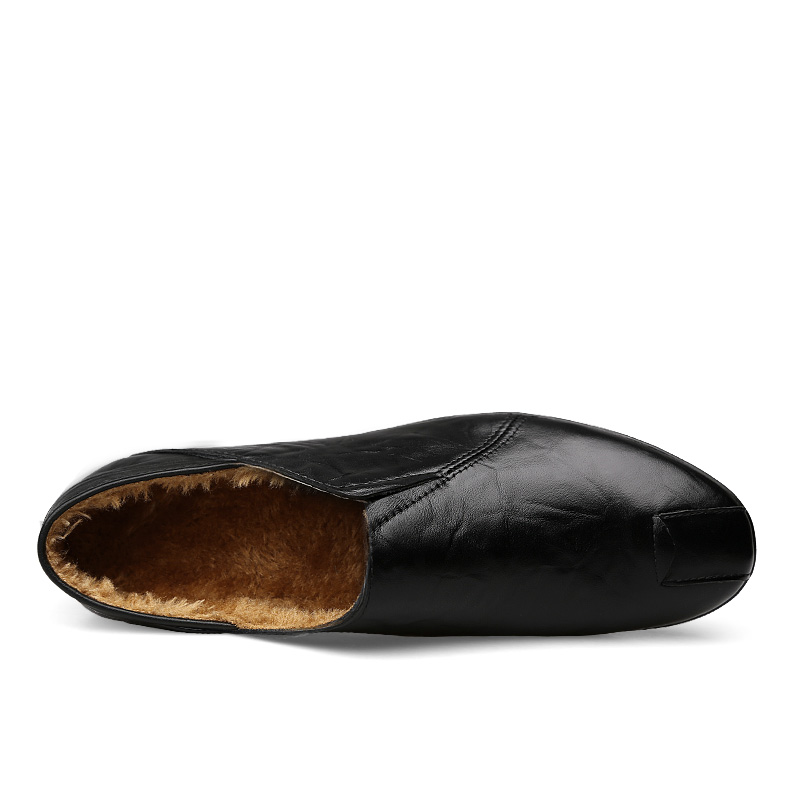 Lightweight Loafers Warm with Fur Mens Moccasin Shoes Winter Men Flats Breathable Casual Slip-on Comfortable Plus Size Footwear