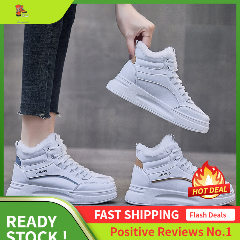 Ddmysports Ins Plus Velvet Igh Top White Winter Korean Edition Versatile Student Board Warm Casual Shoes For Women S OUTDOOR