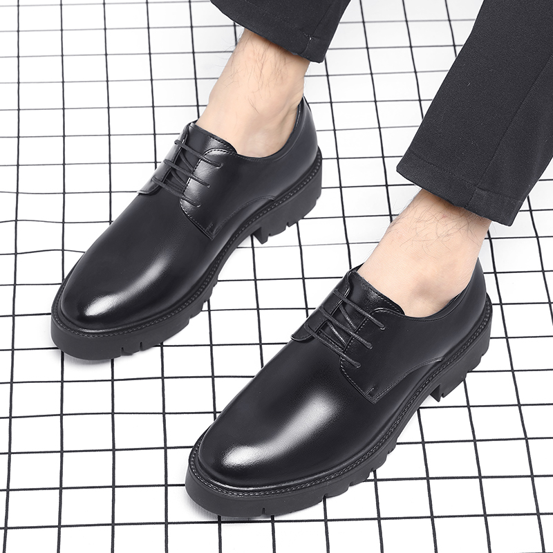 Men's Genuine Leather Oxford Dress With New Height Boost Hot - 4/7/9Cm Platform High Heels, Formal Business Shoes For Work