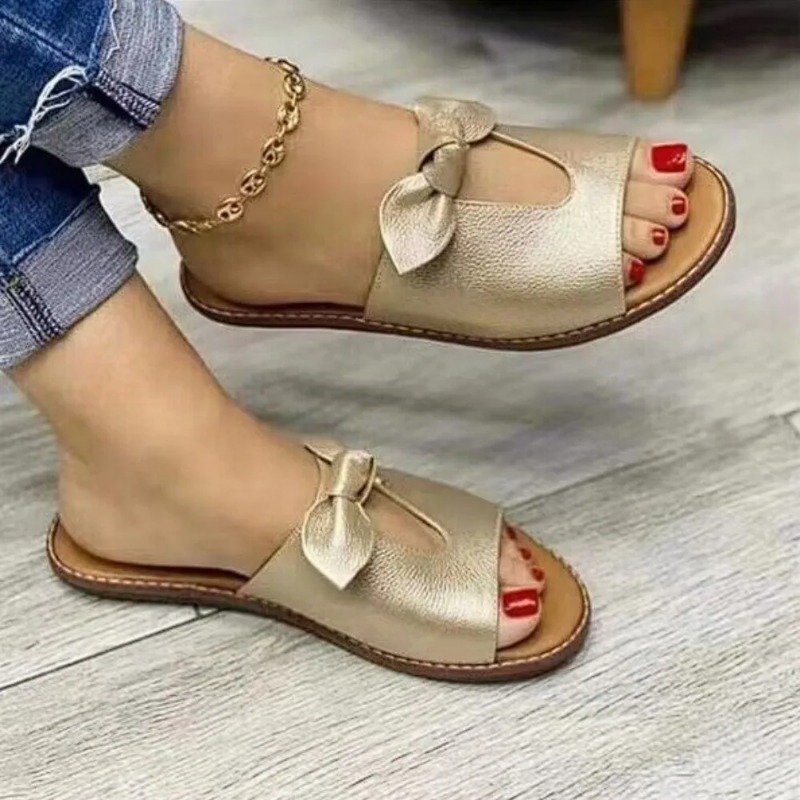 Flip New New ps Summer Women Slippers Shoes Cute Butterfly-Knot Flats Casual Solid Color Beach Sandals atos Mujer b6d4