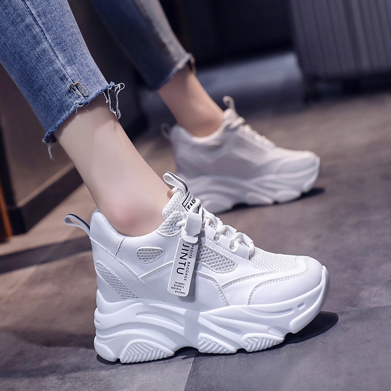 Comemore Spring Women's Sneakers Casual Women Chunky Mesh Thick Bottom Woman Vulcanize Platform Sports Shoes Tennis Female Pink