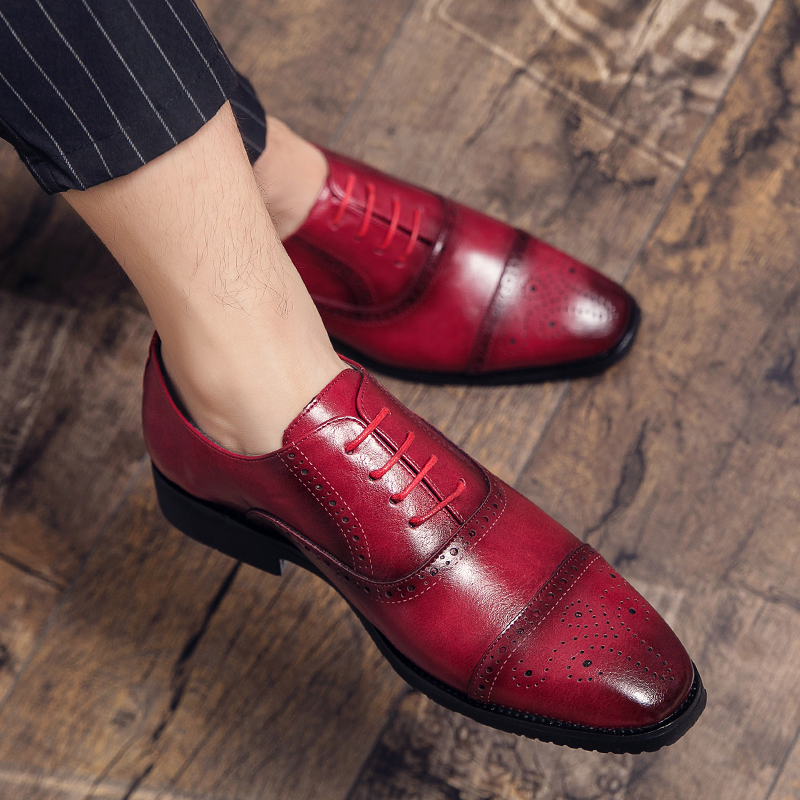 Fashion Handmade Mens Brogue Big Size 47 Wedding Party Leather Business Oxfords Dress Casual Formal Shoes Loafers for Men 8e33
