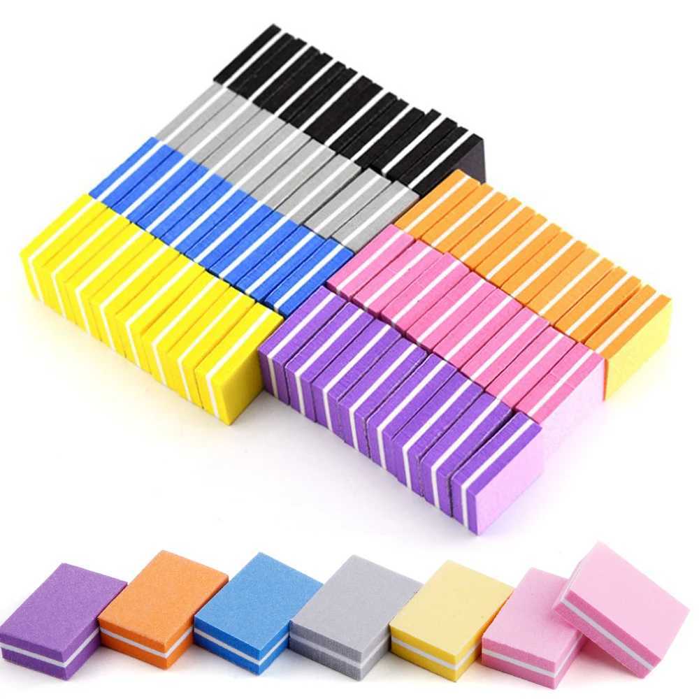 10/25/50 pcs nail buffer 100/180 double-sided mini nail file sponge sanding buffer polishing block foot therapy processing file tool W240829
