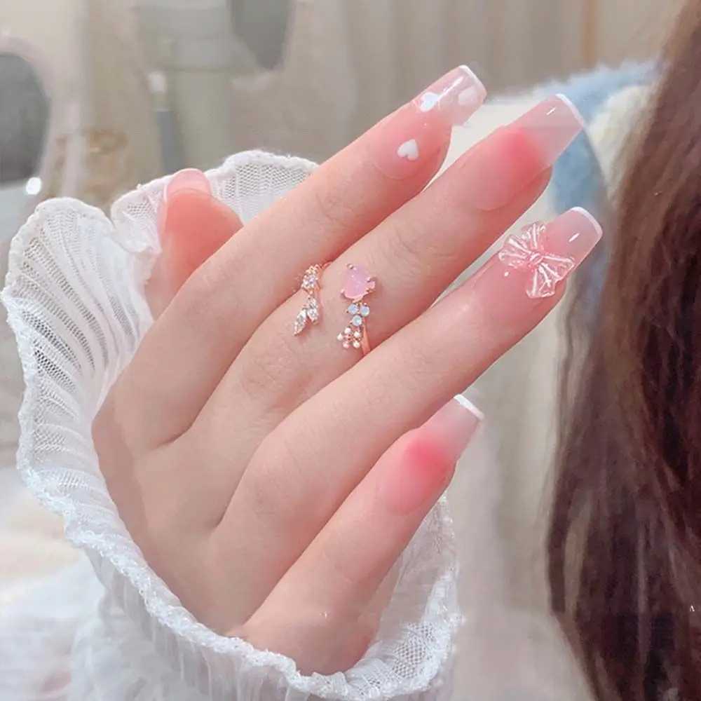 5 Aurora Bow Knot Nail Decorations Crystal Charm 3D Nail Art Rhinestone Set Resin Jewelry Accessories W240829