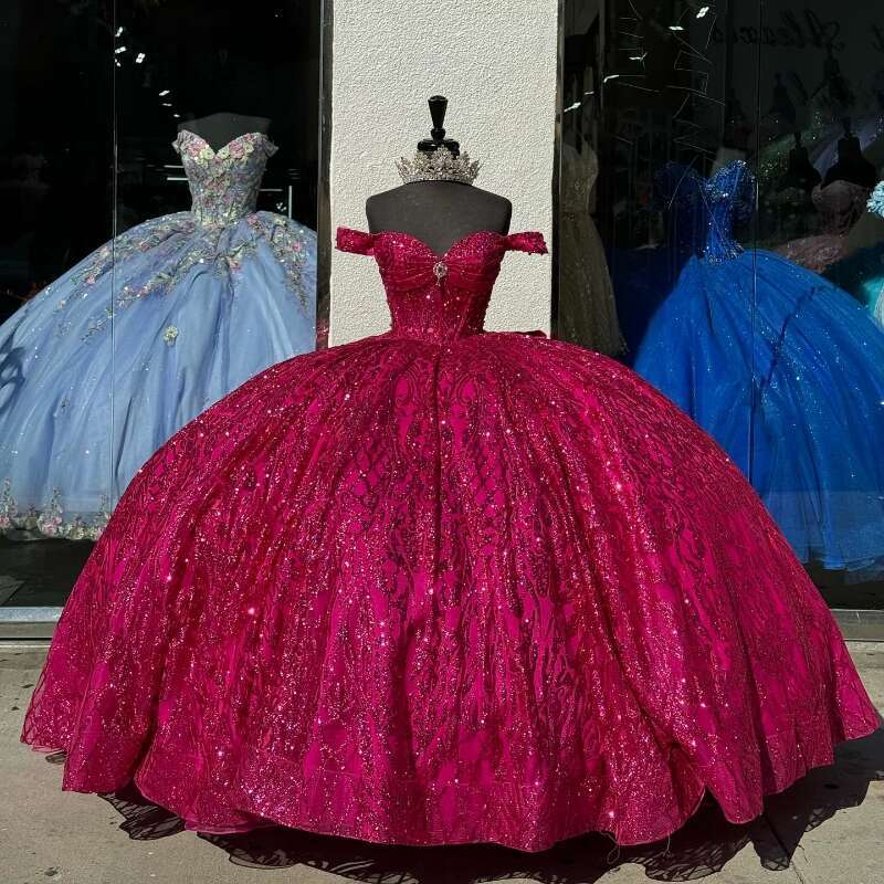 Red Ball Gown quinceanera Dress 2024 Long Train Ruffle Princess Lace Beads Tulle Vestidos De 15 Birthday Party Sweet
