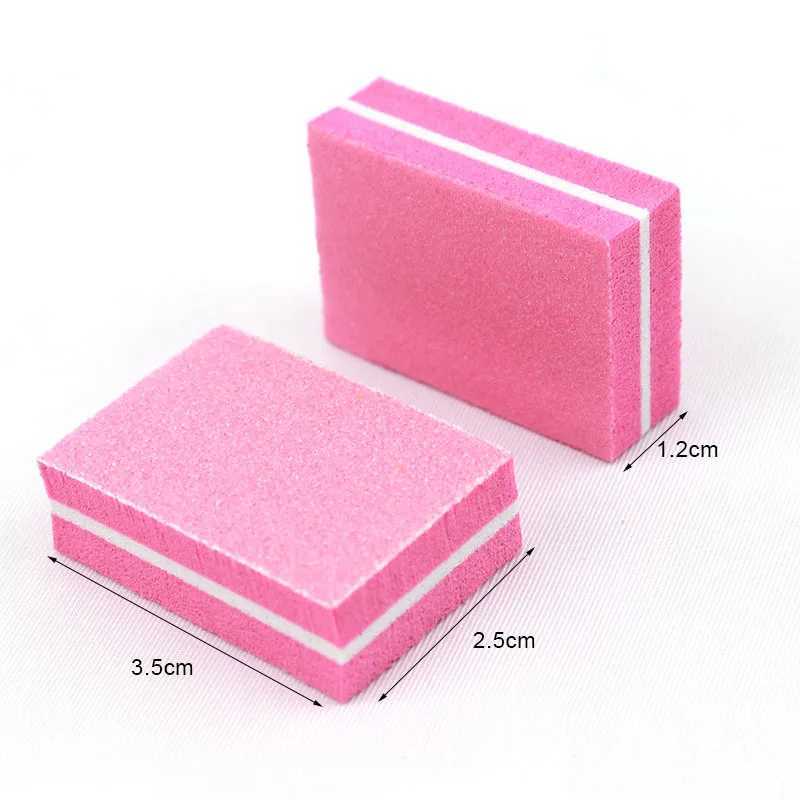 50 pieces of double-sided mini nail file color sponge nail polish buffing buffer polishing manipulation tool W240829